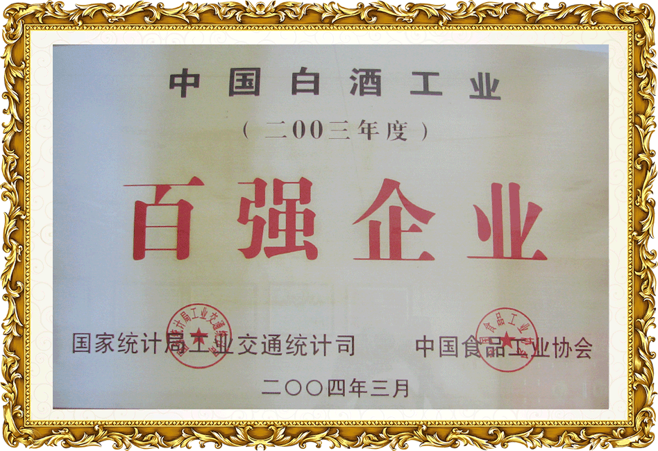中國白酒工業(yè)百強(qiáng)企業(yè)